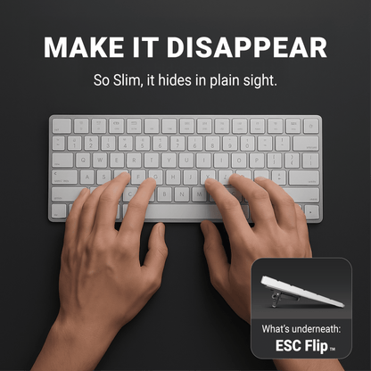 ESC Flip Computer Keyboard Stand for Desktop, Tilted Keyboard Riser and Laptop Stand with 3 Adjustable Angles for Ergonomic Typing, Keyboard Accessories for Offce, Home, & School, Fits Most Keyboards